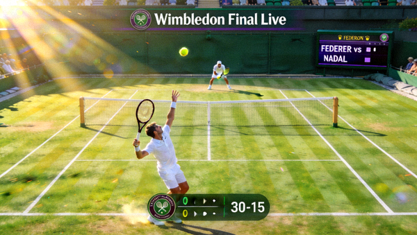 温布尔登网球锦标赛决赛直播画面 - 选手发球的瞬间